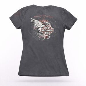 Harley Davidson Women’s Korea Seoul V-Neck Double-Sided Graphic T-shirt Sz M​​
